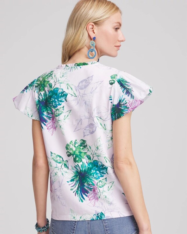 Notch Neck Cap Sleeve Tee - image 3
